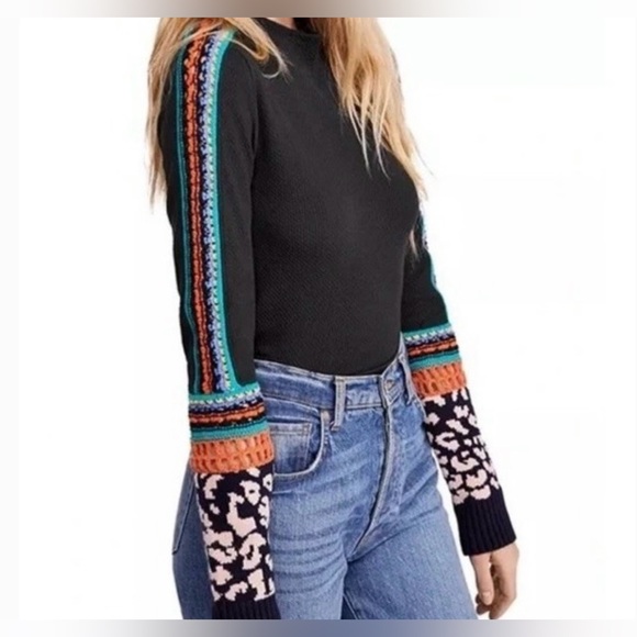 Free People Tops - Free People | Black Switch It Up Thermal Shirt S